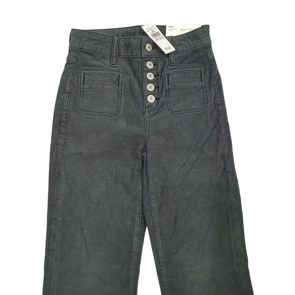 NWT American Eagle Corduroy Pants Womens 000 Super High Rise Flare Button Fly - Picture 5 of 16